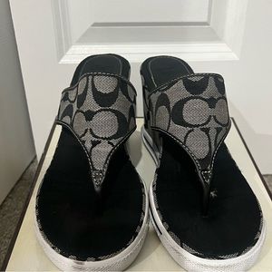 Authentic Coach Monogram Platform Sandals